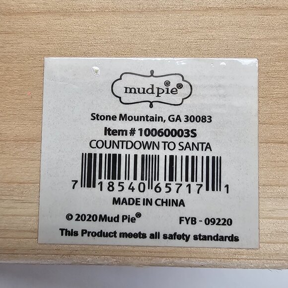 Wooden Tree Door Decor Christmas Holiday Sleeps Until Santa Visits Mud Pie Gift - Picture 8 of 8